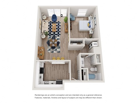 a stylized floor plan of a 2103 sqft apartment